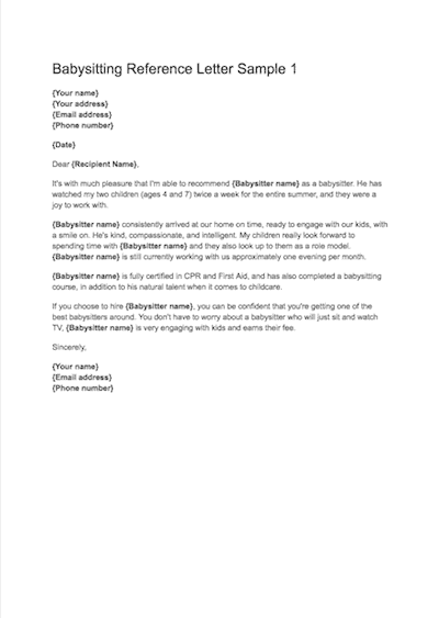 Reference Letter For Daycare Provider Database - Letter Template Collection