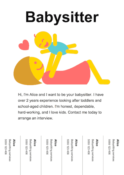 babysitting flyer printable