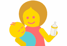 Babysitter feeding baby