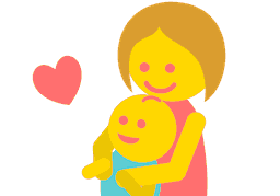 Babysitter hugging boy