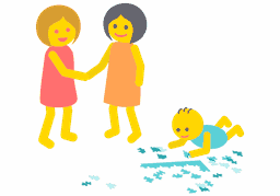 Babysitter parent and boy with puzzle