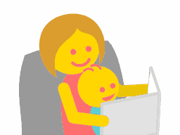 Babysitter reading to boy