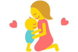 Boy hugging babysitter