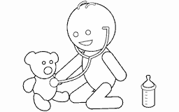 Boy with teddy black and white