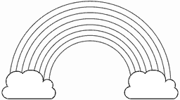 Rainbow and cloud black and white