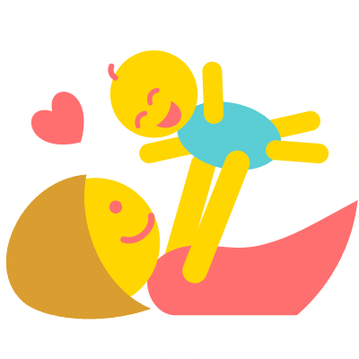 Babysitter playing with child