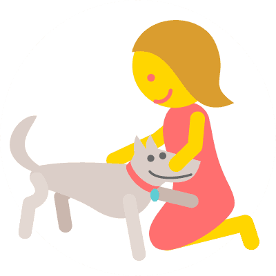 Dog with his pet sitter