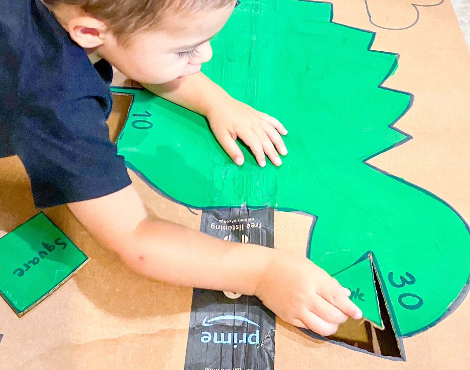 Label the cut-out shapes