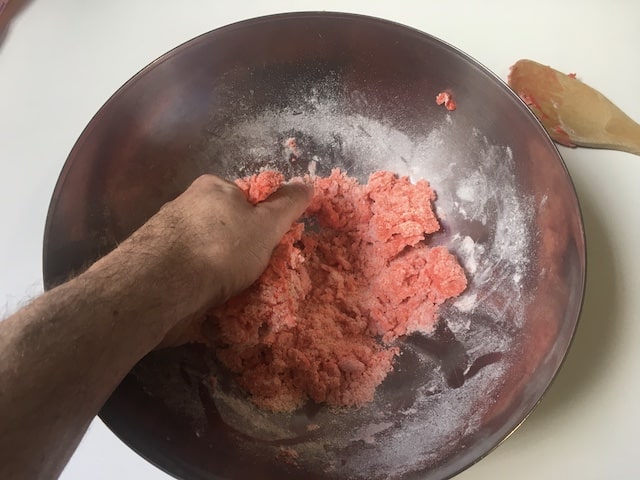 Knead the mixture into a playdough texture