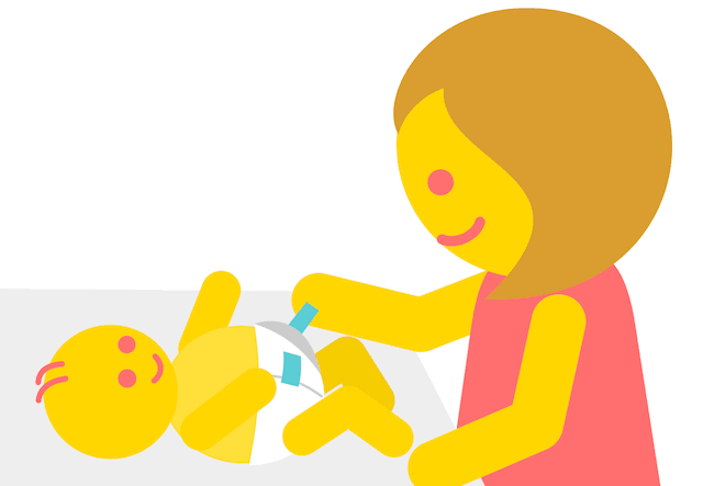 Undo the baby's dirty diaper