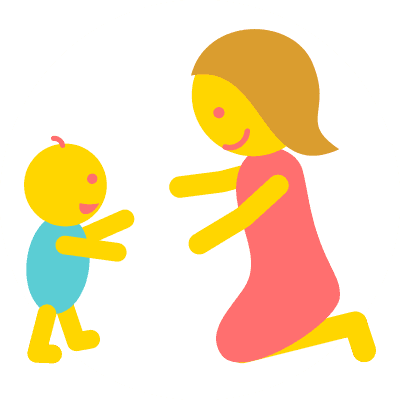 Babysitter meeting toddler