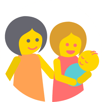 Babysitter with parent and baby