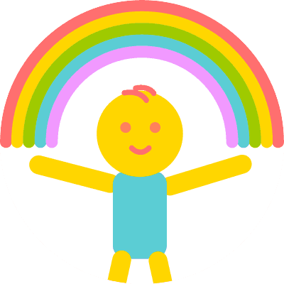 Child with rainbow